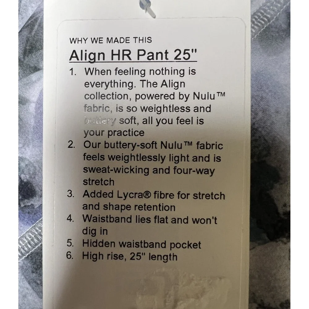 Lululemon Align HR Pant 25” Kaleidofloral Multi Women’s‎ Size 6